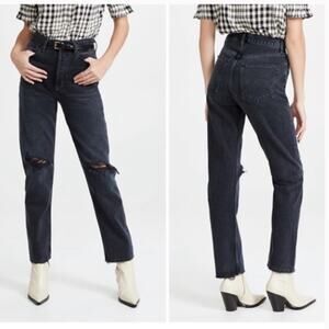 Agolde 90s Pinch Waist Distressed Jean in Howl Black 26